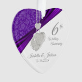 6e Amethyst Wedding Jubileum Keepslag Ornament (voorkant)
