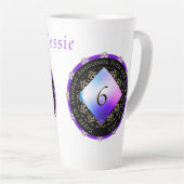 6e Amethyst Wedding Jubileum Latte Mok (Rechterhoek)