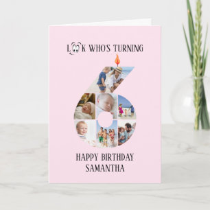 6e anniversaire Carte photo
