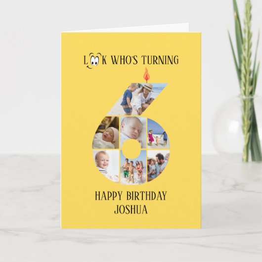 6e anniversaire Carte photo (Devant)