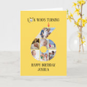 6e anniversaire Carte photo (Fleur jaune)