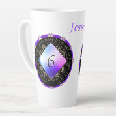 6e anniversaire du Mariage d'Améthyste Latte Mug (Angle gauche)