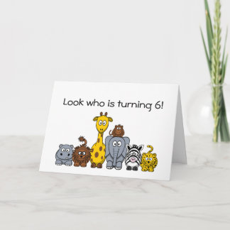 6e anniversaire Invitation caricature des animaux