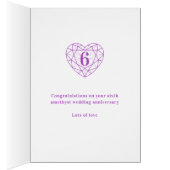 6e anniversaire mariage améthyste carte personnali (Intérieur (Droit))