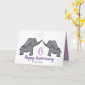 6e anniversaire mariage de fer carte d'éléphant mi (Fleur jaune)