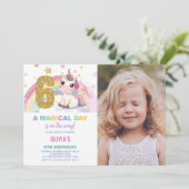 6e anniversaire Unicorn Anniversaire Invitations p (Debout devant)