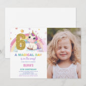 6e anniversaire Unicorn Anniversaire Invitations p (Devant / Derrière)