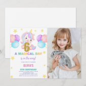 6e anniversaire Unicorn Anniversaire Invitations p (Devant / Derrière)