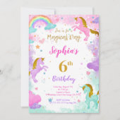 6e anniversaire Unicorn Invitation (Devant)