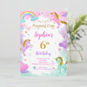 6e anniversaire Unicorn Invitation (Debout devant)