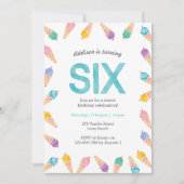 6e fête d'anniversaire | Invitation à la crème gla (Devant)