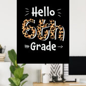 6e graad leraar Hallo zesde graad Poster (Thuiskantoor)