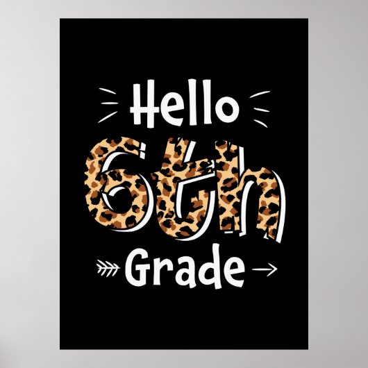 6e graad leraar Hallo zesde graad Poster (Voorkant)