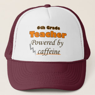 6e graad leraar met cafeïne trucker pet
