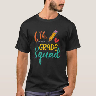 6e Grade Squad Funny Teacher Student terug naar sc T-shirt