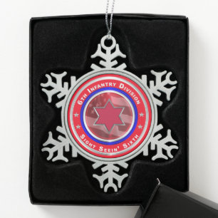6e infanteriedivisie tin sneeuwvlok ornament