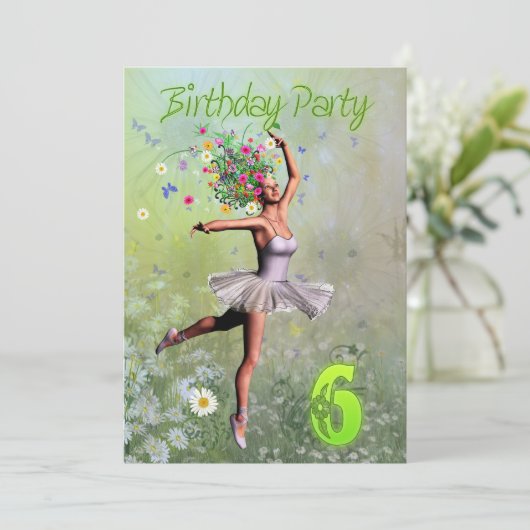 6e invitation de fête d'anniversaire (Debout devant)