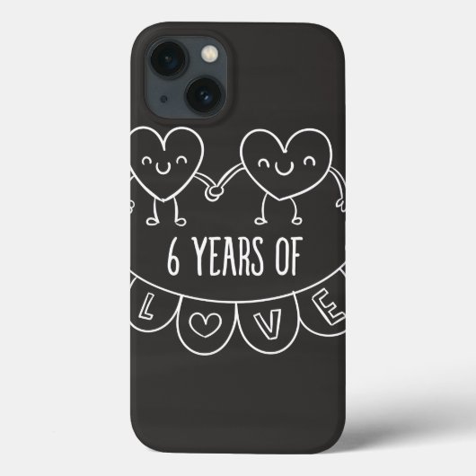 6e Jubileum - Gift Chalk Hearts Case-Mate iPhone Case (Achterkant)
