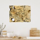 6e Kaart van de vergeten Realm Poster (Keuken)