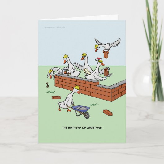 6e Kerstdag (Six Geese a-Laying) Kaart (Voorkant)
