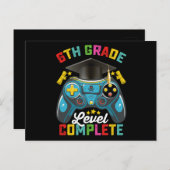 6e klas niveau complete Afstuderen gaming gamer Briefkaart (Voorkant / Achterkant)