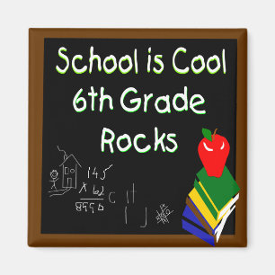 6e klas school is Cool Chalk Board Magneet