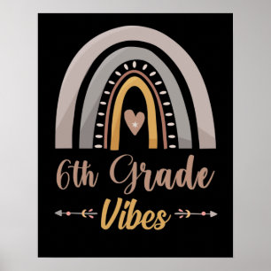 6e klas vibes regenboog zesde klas terug naar scho poster
