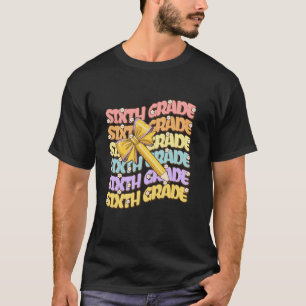 6e klas voor leraar meisjes Coquette strik potlood T-shirt