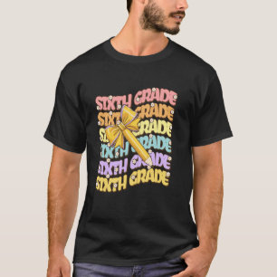 6e klas voor leraren meisjes Coquette boog potlood T-shirt