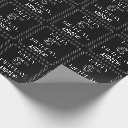 6E MAKELDAG, Art Deco Style met aangepaste naam Cadeaupapier (Hoek)