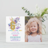 6e Rainbow Unicorn Invitations Anniversaire avec p (Debout devant)