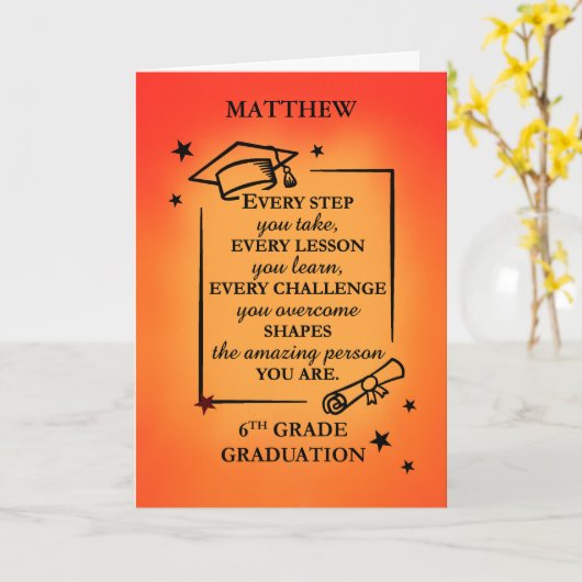 6e rang Personaliseer Afstuderen Inspirerend offer Kaart (Gele Bloem)