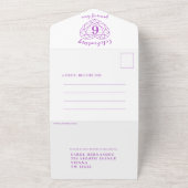 6e trouwdag amethyst paars RSVP foto All In One Uitnodiging (Buitenkant)