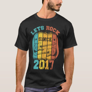 6e verjaardag 2017 Retro 6 jaar oude gitaar T-shirt