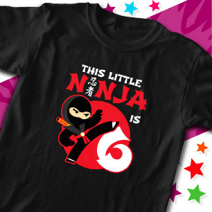 6e Verjaardag 6 Jaar Oud Kinder Feest Kleine Ninja T-shirt
