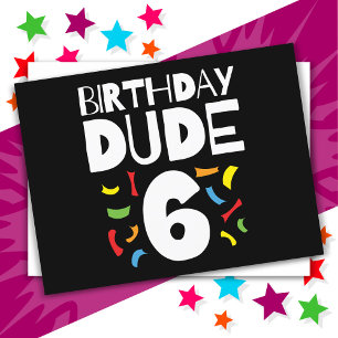 6e verjaardag 6 jaar oude jongensfeest verjaardag briefkaart