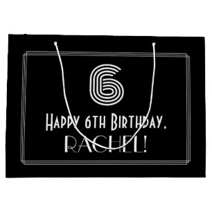 6e verjaardag — Art Deco geïnspireerde look "6" &  Groot Cadeauzakje