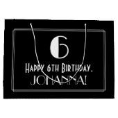 6e verjaardag: Art Deco geïnspireerde stijl "6", n Groot Cadeauzakje (Achterkant)