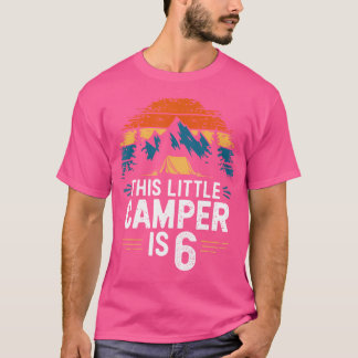 6e verjaardag camping Shirt voor 6 jaar oude Kinde