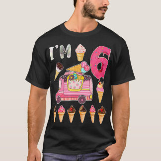 6e verjaardag crème ijs crème IM 6 dagen ijs per d T-shirt