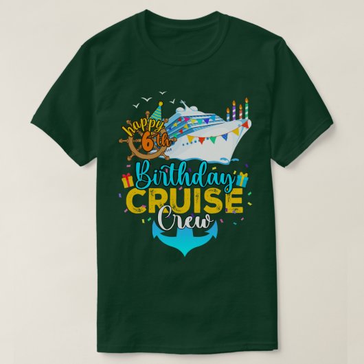 6e verjaardag Cruise Crew T-shirt (Design voorkant)