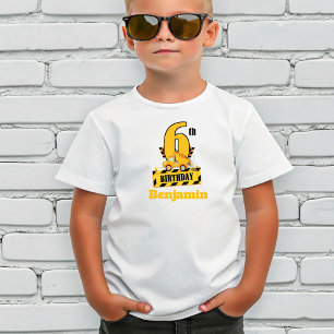 6e verjaardag Dump Druck bouw thema Feestje T-shirt