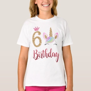 6e verjaardag Eenhoorn Dabbing, 6 jaar oud T-shirt