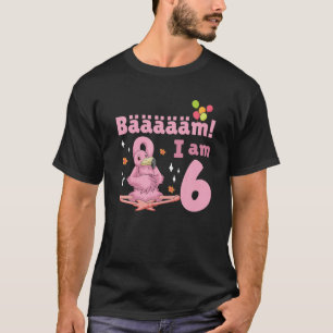 6e verjaardag Flamingo 6 jaar oud meisje Birthday T-shirt