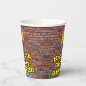 6e verjaardag: Fun Graffiti-geïnspireerde regenboo Papieren Bekers (Links)