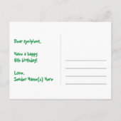 6e verjaardag: Fun Hearts Pattern, Rainbow 6 Briefkaart (Achterkant)