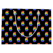 6e verjaardag: Fun Rainbow Event Number 6 Pattern Groot Cadeauzakje (Achterkant)