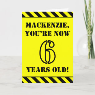 6e verjaardag: Fun Stencil Style Text, aangepaste  Kaart