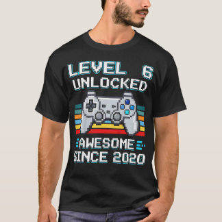 6e Verjaardag Gamer Level 6 Ontgrendeld Geweldig S T-shirt