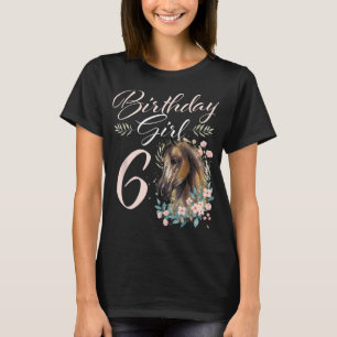 6e verjaardag Girl Horse Lover 6 jaar oude T-S T-shirt